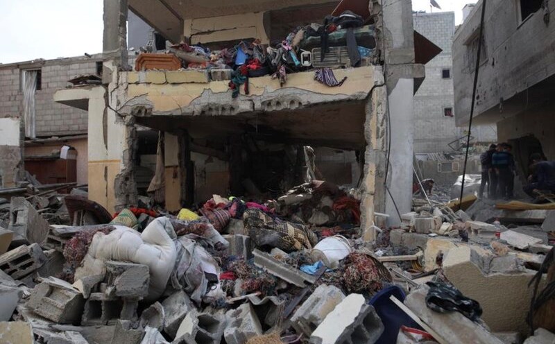 An area devastated after an Israeli attack in Gaza. Photo: Xinhua