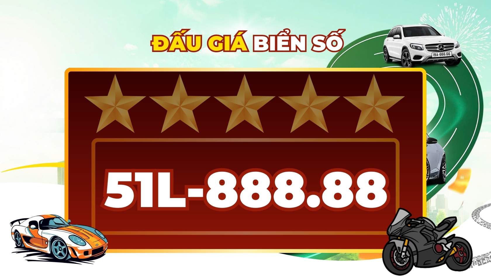 License plate 51L-888.88 officially available in the auction on August 27