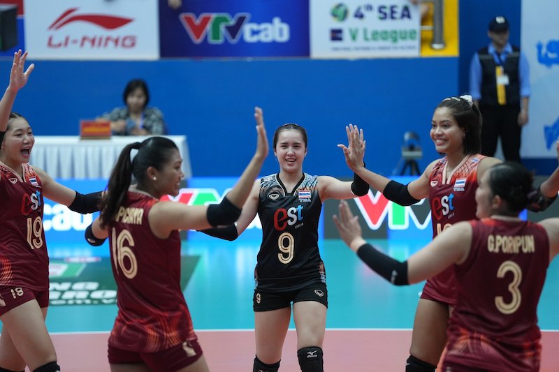 태국 배구 대표팀은 2025년 세계 선수권 대회 다음 라운드에 진출했습니다. 사진: VFV