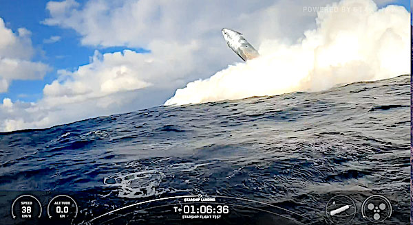 Ten lua Starship truoc luc bi lat va phat no sau khi ha canh thanh cong. Anh: SpaceX