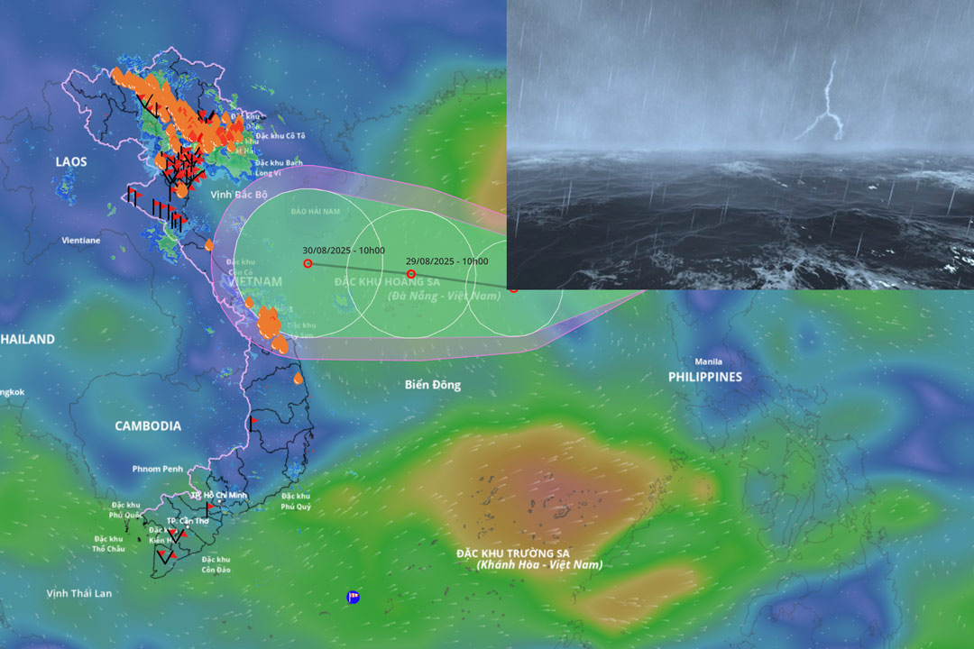 Forecast of the path of the tropical depression in the next 24 hours and bad weather developments