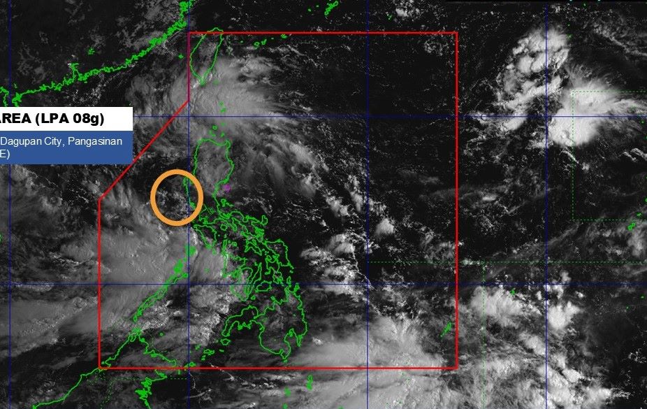 Vị trí áp thấp 08g hồi 8h ngày 27.8.2025. Ảnh: PAGASA
