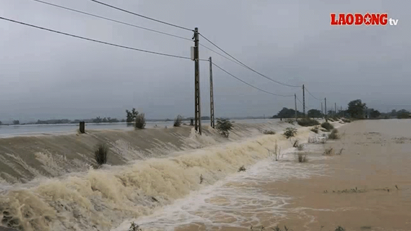 Rising water level of Bui River, people worry about losing all their crops