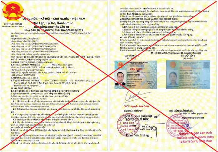 Le contrat d'investissement de HoSE est falsifie. Photo : Source HoSE