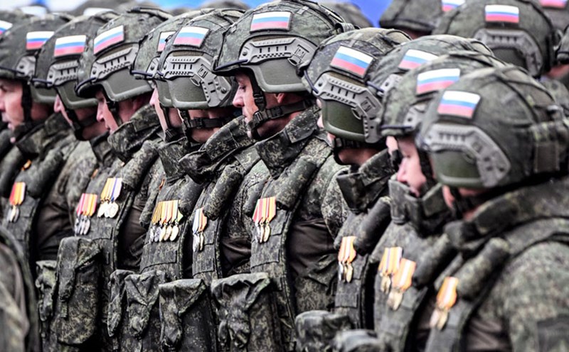 Russian soldiers fighting in a special military campaign in Ukraine appeared at the parade to celebrate the 80th anniversary of the Victory Day on May 9. Photo: AFP