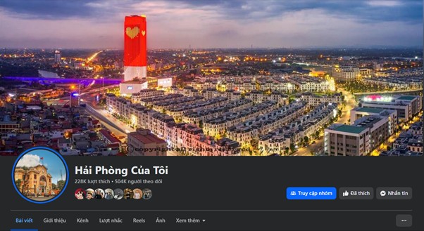 Facebookで50万人以上のフォロワーを持つHai Phong Cua Toiファンページ。写真:Hai Phong Cua Toiファンページ