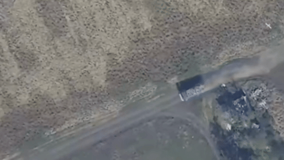 러시아 란셋 UAV 우크라이나 차량 공격. 사진: 러시아 국방부 비디오에서 캡처