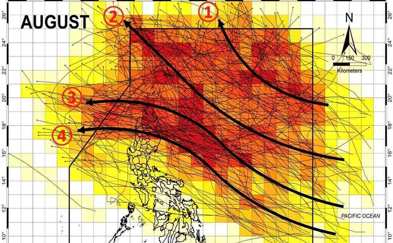 Storms and tropical depressions in September near the Philippines are likely to enter the East Sea, heading towards Vietnam. Photo: PAGASA
