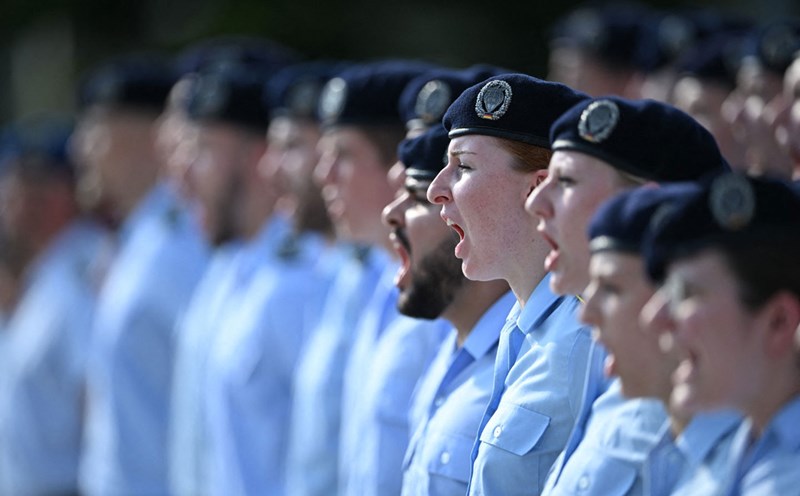 Soldiers attended the oath-taking ceremony of new recruits of the German Armed Forces (Bundeswehr) on the occasion of the anniversary of the German resistance war on July 20, 2024 in Berlin. Photo: AFP