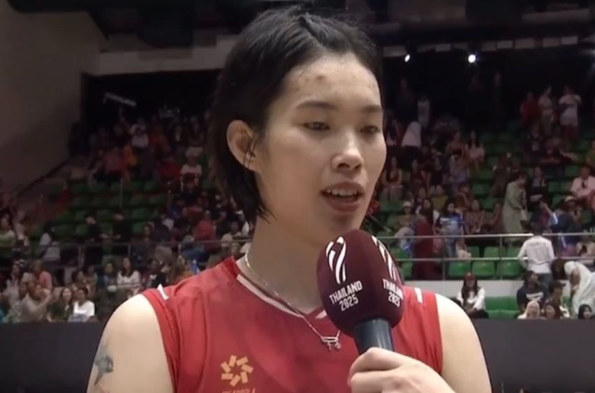 Main striker Thanh Thuy of the Vietnam women's volleyball team. Photo cut from video
