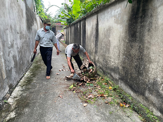 주민들은 모기를 통해 전염되는 질병을 예방하기 위해 환경 위생을 적극적으로 청소합니다. 사진: 하이퐁 보건부 전자 정보 포털