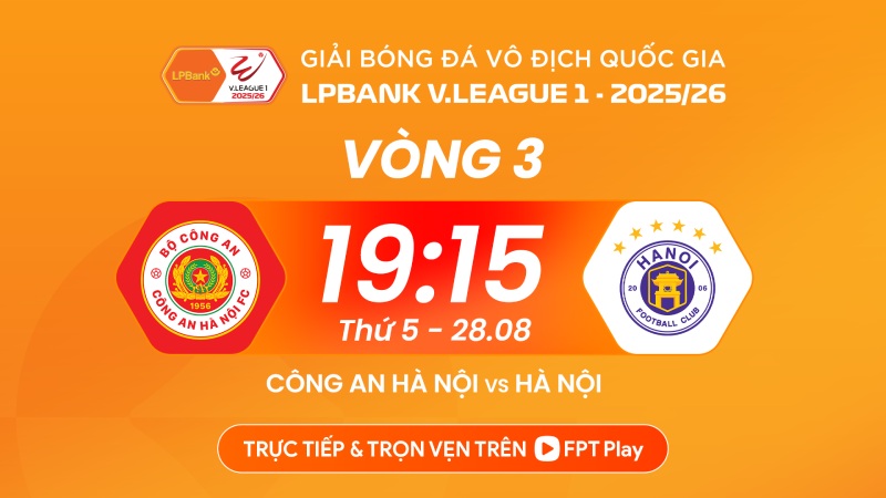 Hanoi Police meet Hanoi FC in round 3 of V.League 2025-2026. Photo: FPT Play