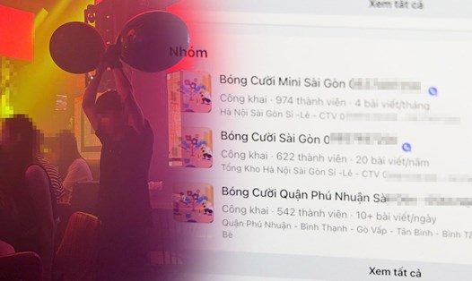 Kinh doanh, mua bán bóng cười trên mạng xã hội.