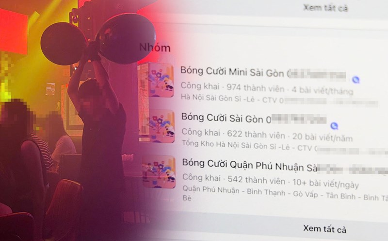 Doing business, buying and selling laughing gas on social networks.