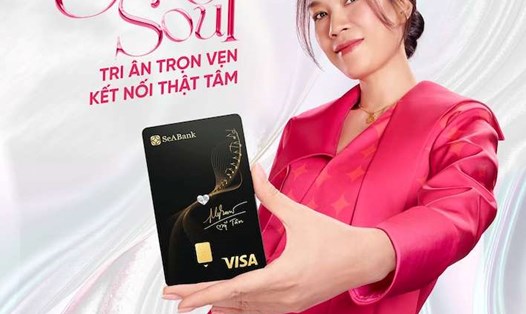 Thẻ Visa SeASoul 2in1 do Ngân hàng TMCP Đông Nam Á (SeABank) hợp tác cùng ca sỹ Mỹ Tâm chính thức ra mắt. Ảnh: SeABank