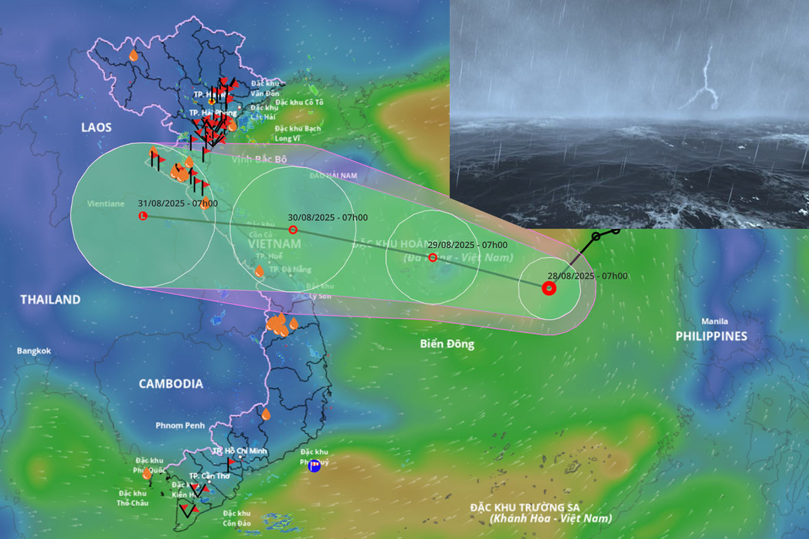 Forecast of the intensity of tropical depressions and dangerous areas in the next 24 hours
