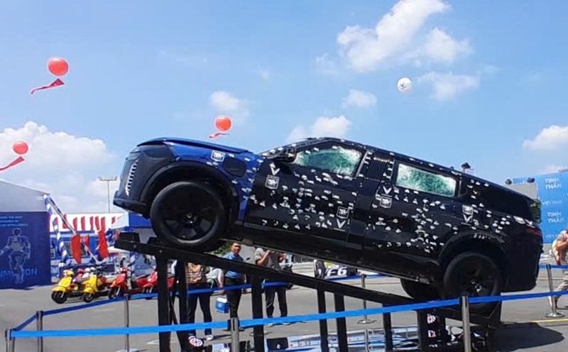 The VinFast car made a strong impression at the exhibition. Photo: Xuyen Dong