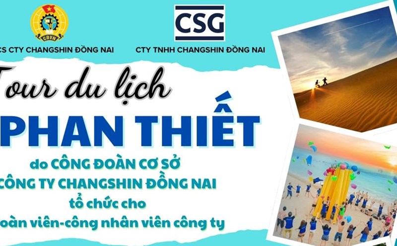 ChangShin Dong Nai Company organizes for all employees to register for a 2-day, 1-night vacation at Phan Thiet beach. Photo: Company Union