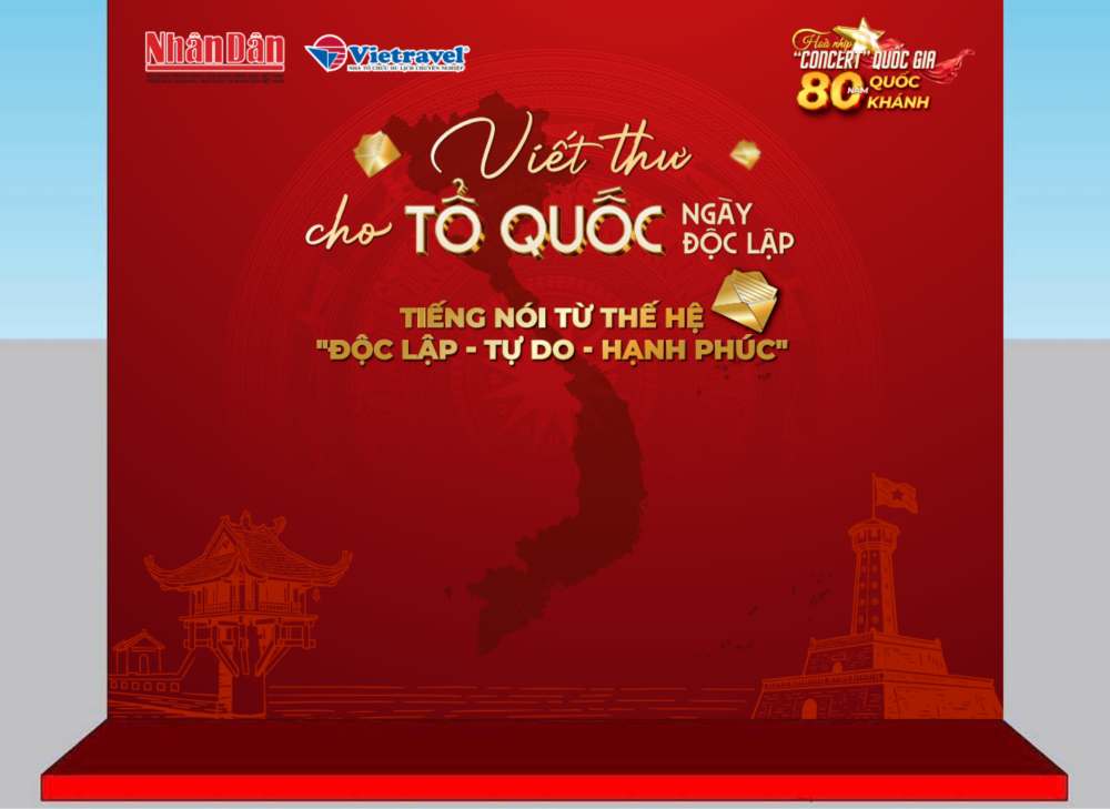 Trien lam con mang den mot khoang lang day xuc dong voi hoat dong “Viet thu cho To quoc ngay Doc lap”. Anh: Vietravel