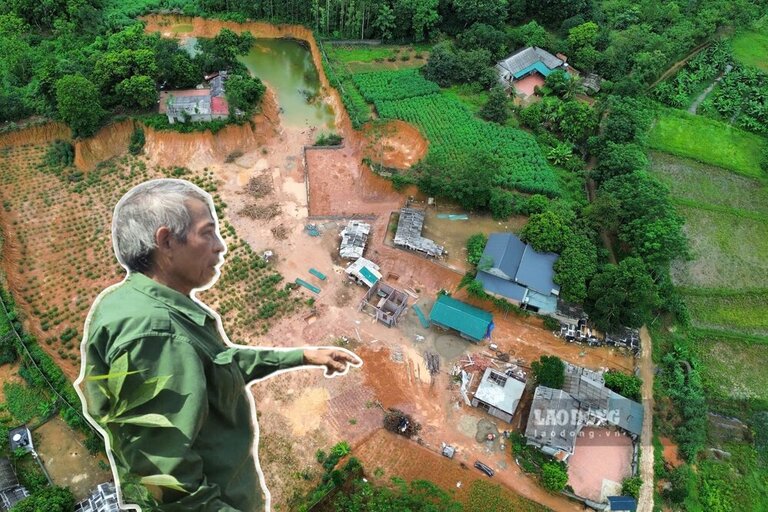 Người dân bức xúc vì nhóm người múc đất "đem con bỏ chợ". Ảnh: Tô Công