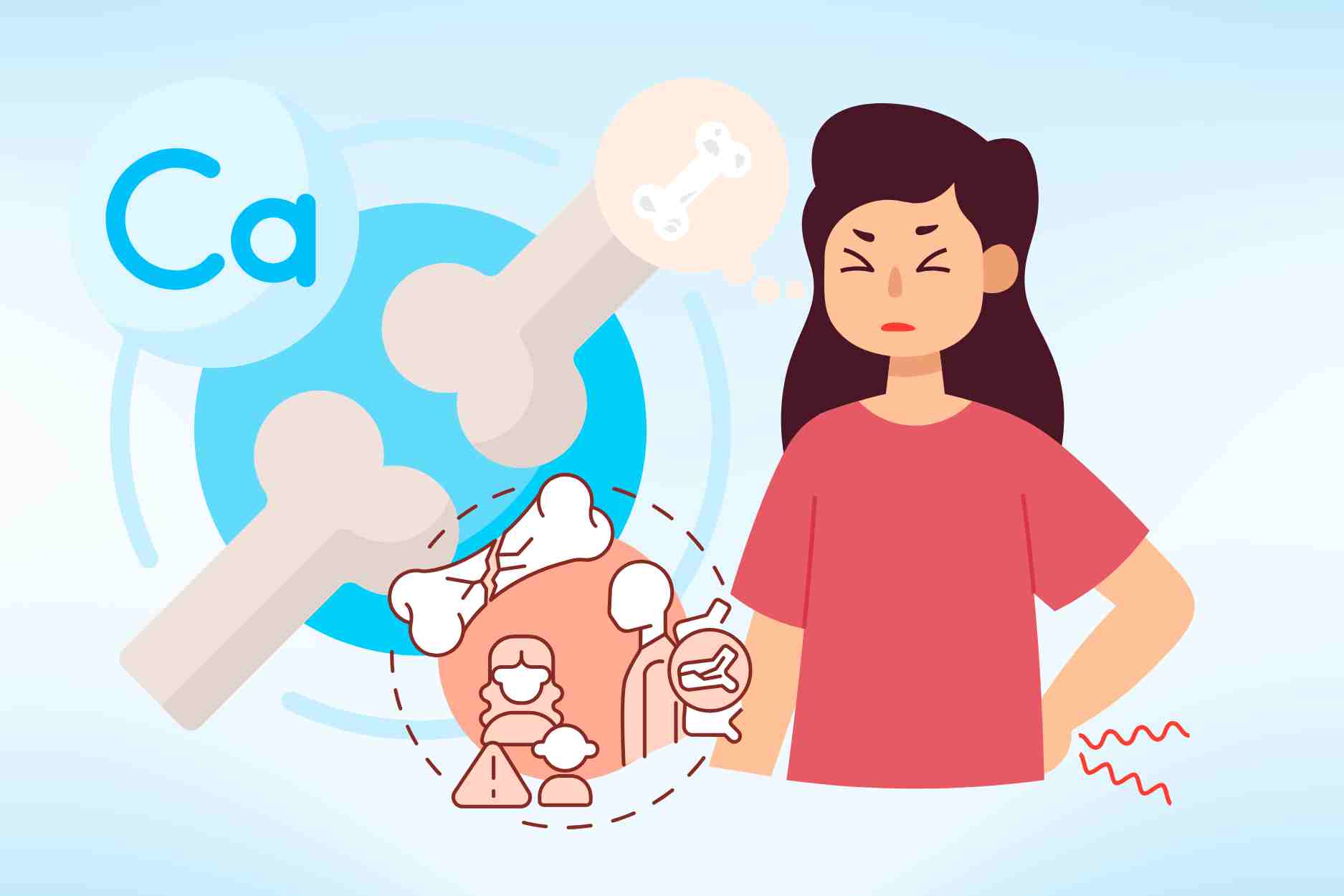 Calcium deficiency and a series of familiar manifestations in daily life