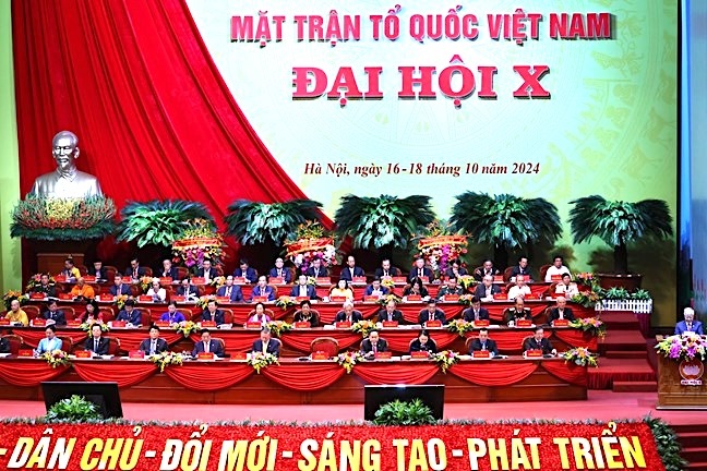 Doan Chu tich dieu hanh Dai hoi dai bieu toan quoc Mat tran To quoc Viet Nam lan thu X nhiem ky 2024-2029. Anh: MTTQVN