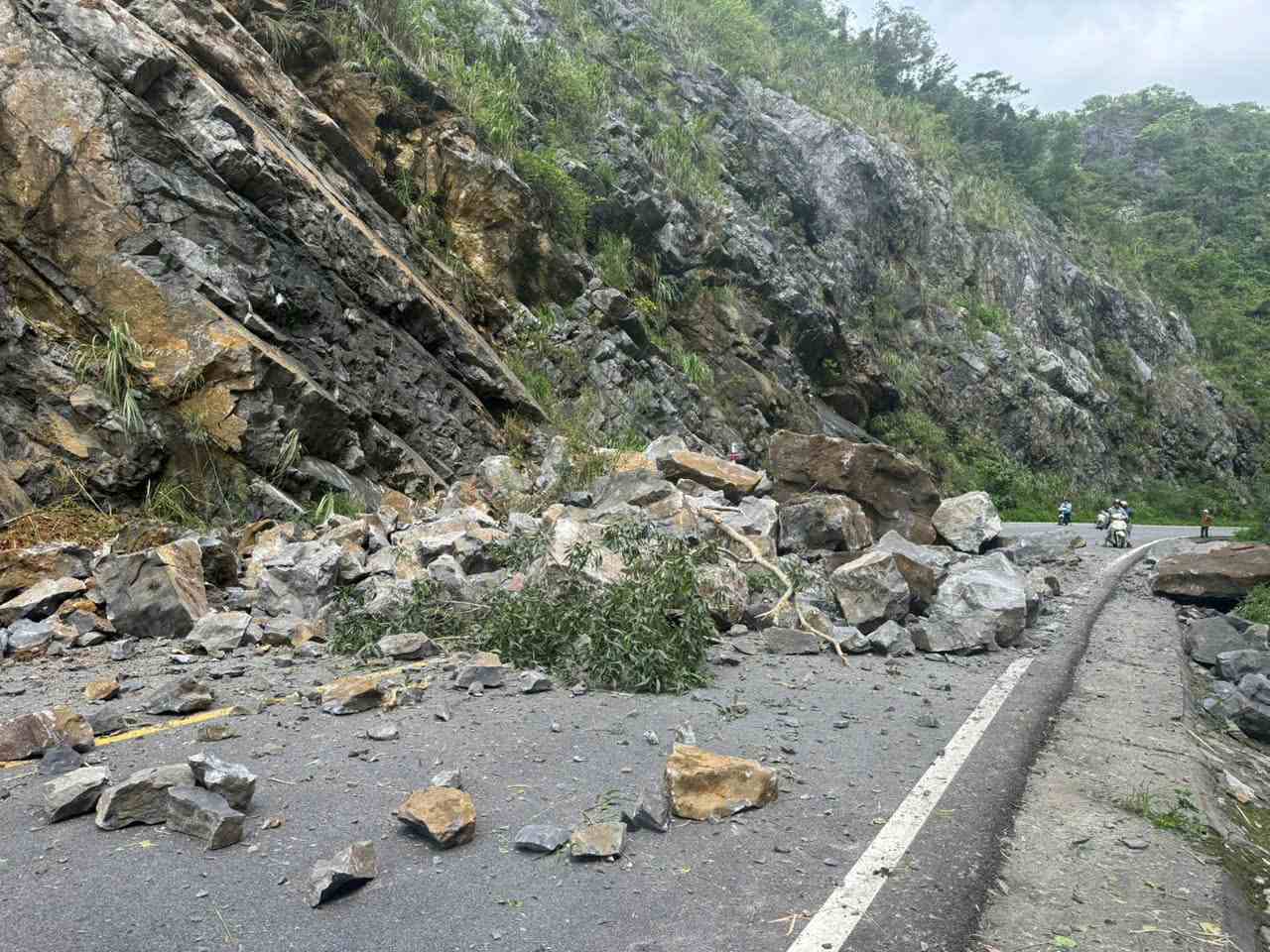 Le glissement de terrain s'est produit le matin du 29 août dans la zone speciale de Cat Hai, Hai Phong. Photo: zone speciale chat hai