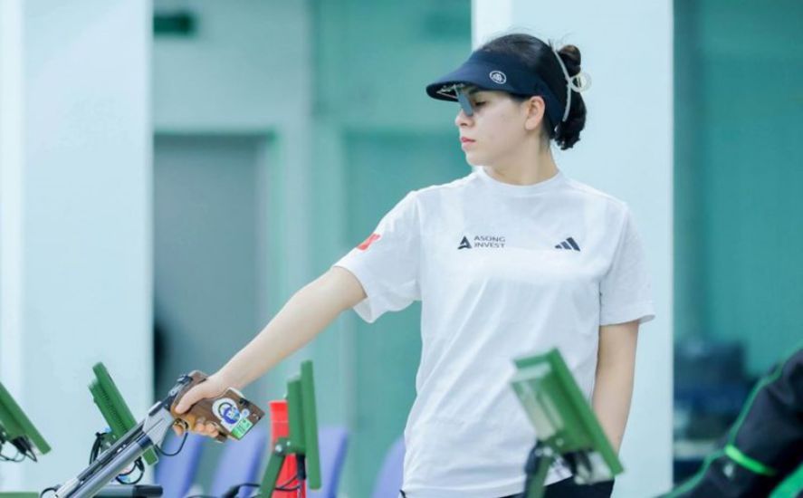 Le tireur Trinh Thu Vinh est le visage dore des sports vietnamiens. Photo: Quy Luong