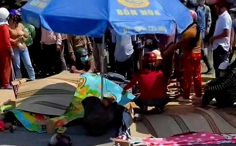 The scene of the accident that killed a mother and child in Khanh Hoa. Photo: Khanh Hoa