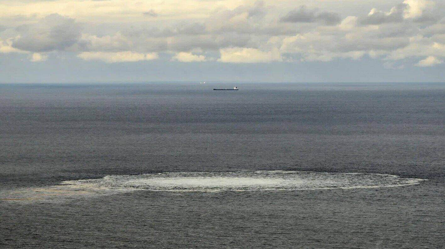 Khi dot ro ri o duong ong dan khi Nord Stream. Anh: Danish Defense