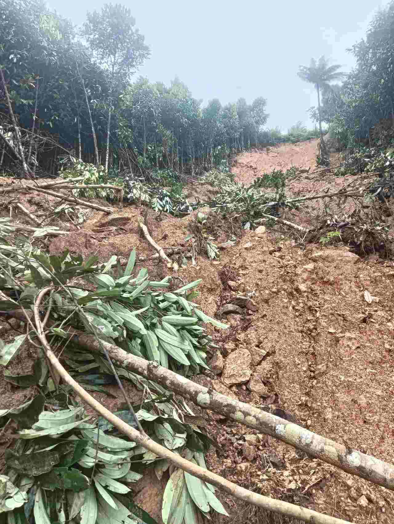 Duong tu thon Nam Muoi di Giang Pang, Lang Manh co toi 67 diem bi sat lo. Anh: Trinh Thanh.