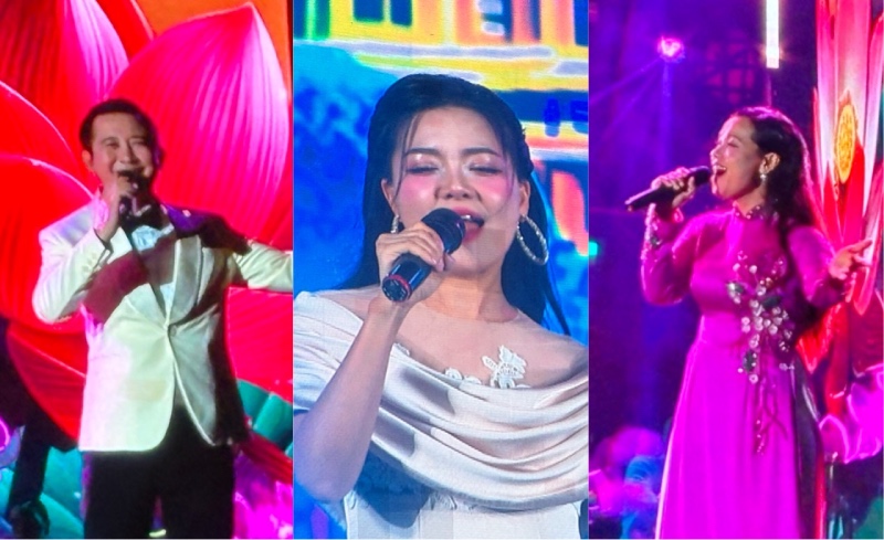 Cac nghe si bieu dien tai chuong trinh. Anh: An Nguyen