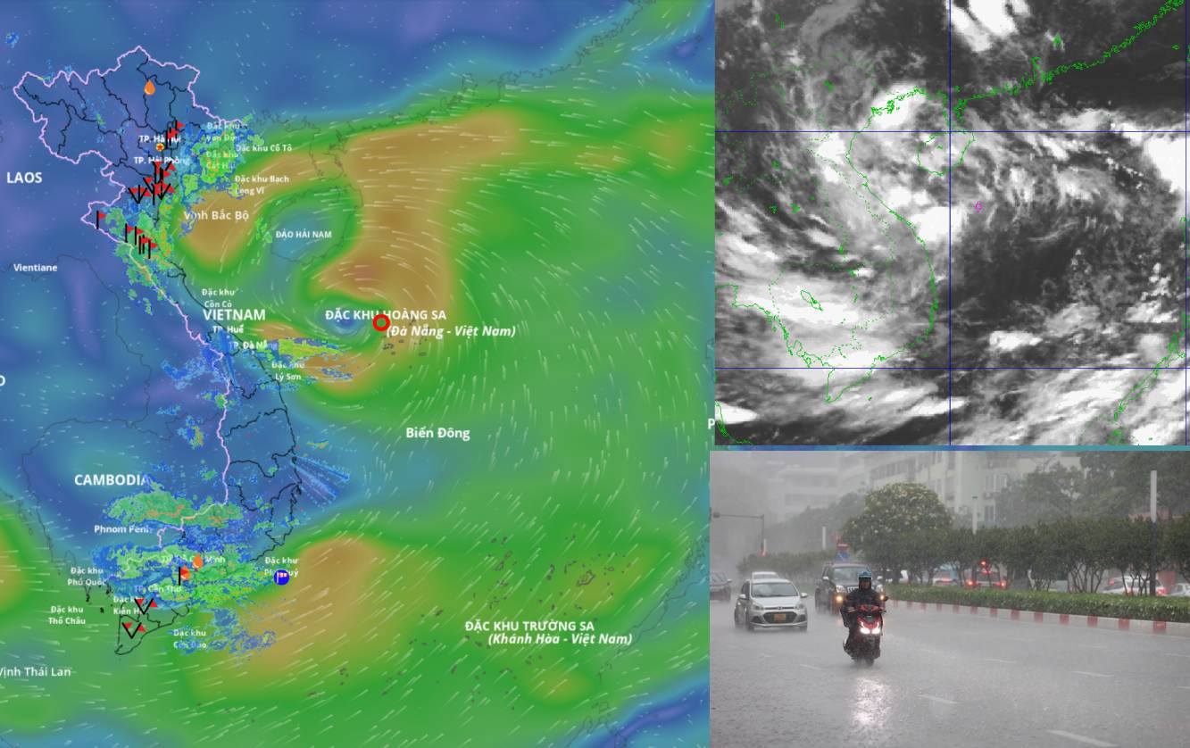 The tropical depression is forecast to strengthen into a storm in the next 12 hours. Photo: Storm location: Vietnam Disaster Monitoring System