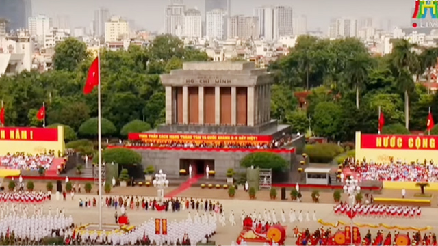 Singer My Tam's voice spoke up at Ba Dinh Square during the A80 rehearsal on the morning of August 30. Screenshot