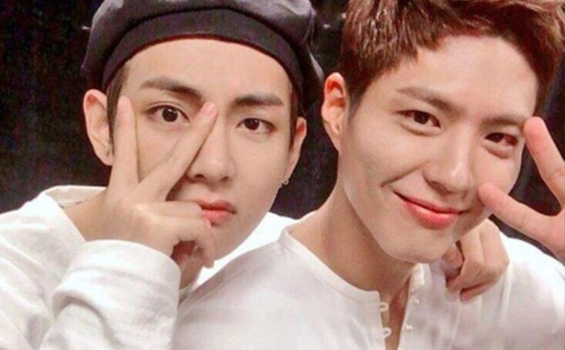 V BTS and Park Bo Gum. Photo: Lotte.