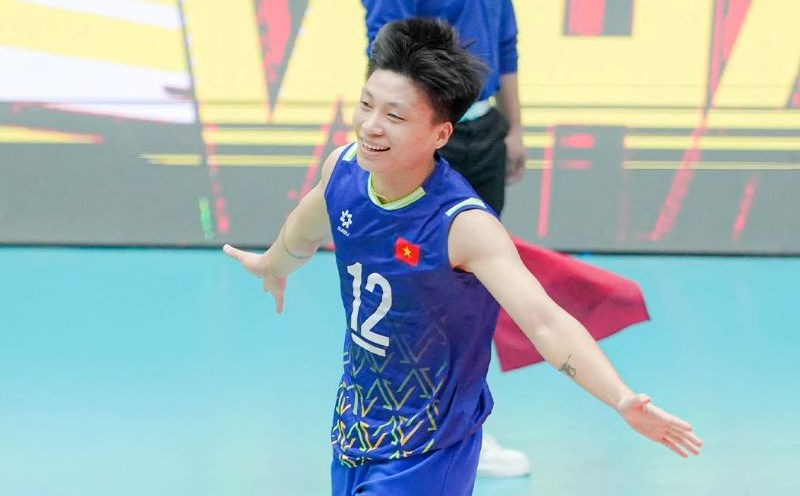 Player Dang Thi Hong of the Vietnam U21 volleyball team. Photo: VFV