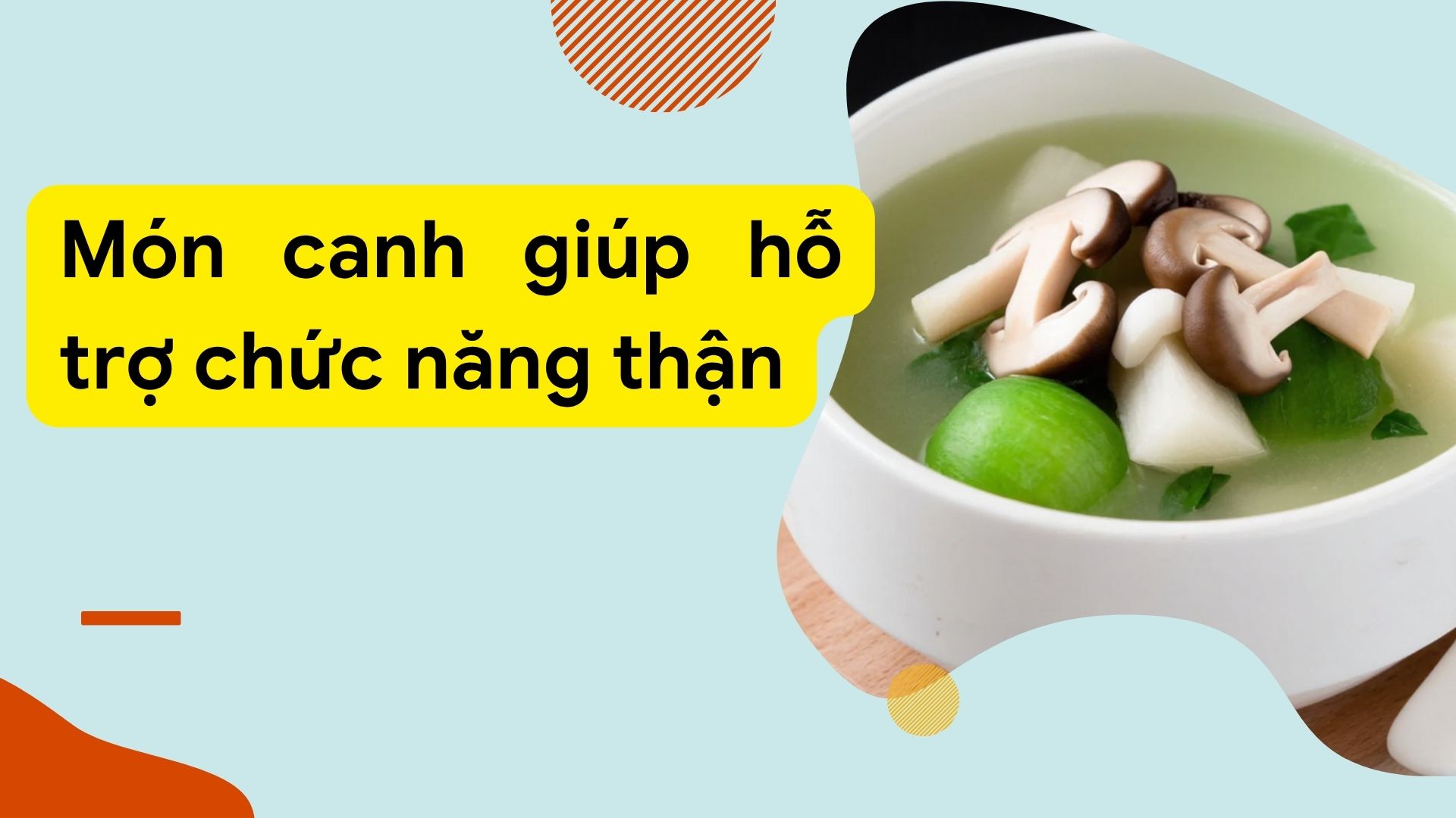 Squash soup with white radish and shiitake mushrooms supports kidney function for people with weak kidneys. Graphic photo: Huong Son