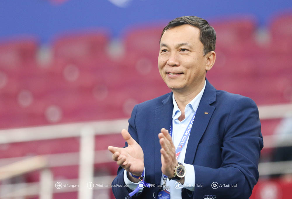 President of the Vietnam Football Federation Tran Quoc Tuan visited China to sign a memorandum of understanding on cooperation. Photo: VFF