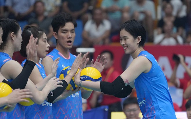 Players of the Vietnam women's volleyball team. Photo: VFV
