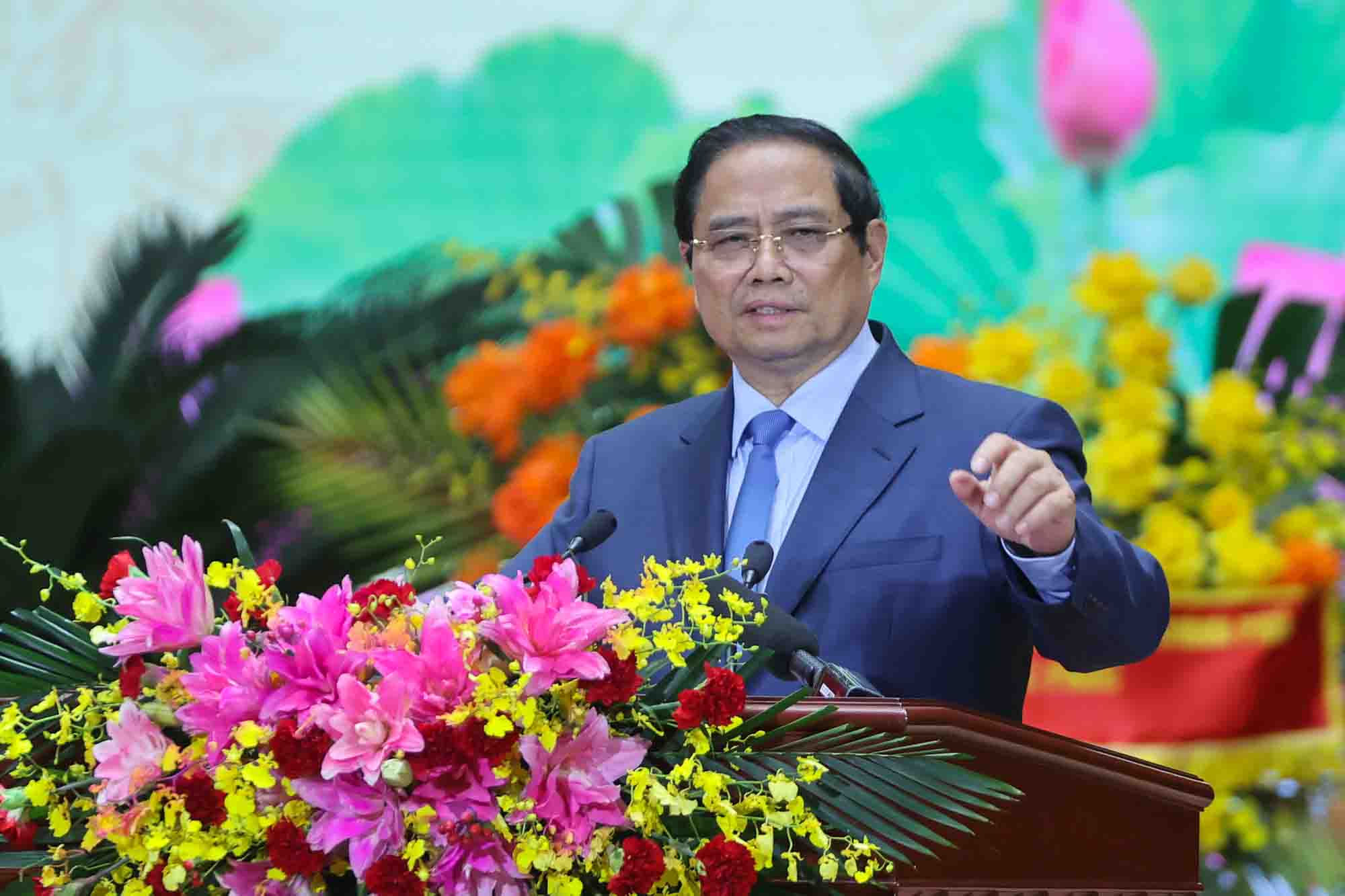 Politburo member and Prime Minister Pham Minh Chinh gave a speech at the 4th Congress of the Party Committee of the Vietnam National Industry - Energy Group (Petrovietnam) for the 2025-2030 term - Photo: VGP/Nhat Bac.