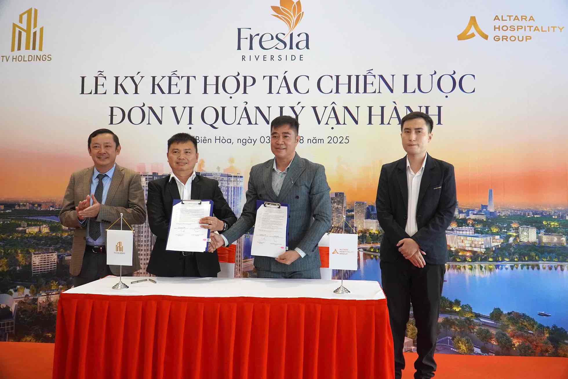 Cong ty Co phan Dia oc Tan Van (TV Holdings) ky ket hop tac chien luoc voi Altara Hospitality Group ve quan ly van hanh du an. Anh: HAC