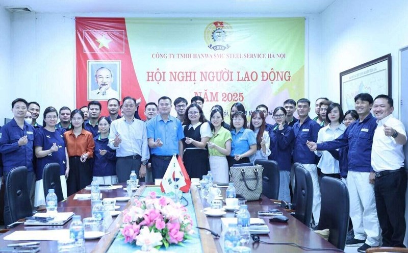 The conference of employees of Hanwa SMC Steel Service Hanoi Co., Ltd. was a great success. Photo: Ngoc Anh