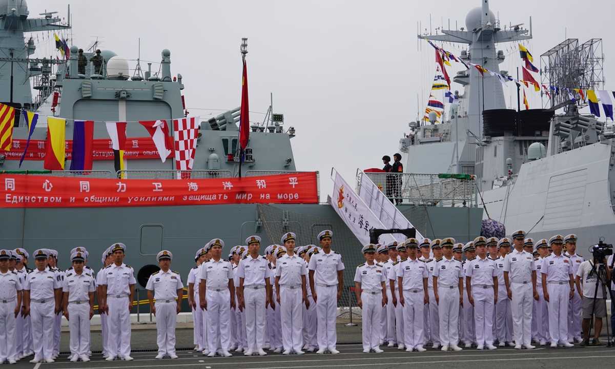 Hai quan Trung Quoc tham gia cuoc tap tran hai quan chung voi Nga tai Vladivostok, Nga, ngay 1.8.2025. Anh: Xinhua