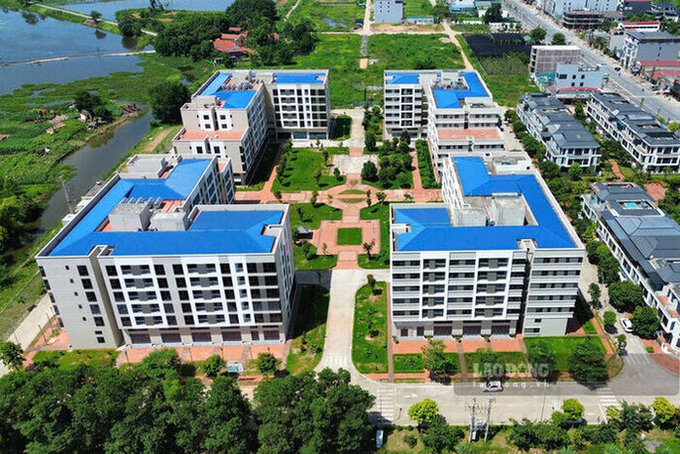 Phu Ha social housing area has 4 buildings, with 558 social apartments for sale and rent. Photo: To Cong.
