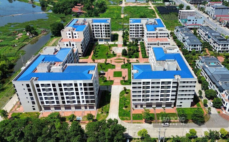 Phu Ha social housing area has 4 buildings, with 558 social apartments for sale and rent. Photo: To Cong.