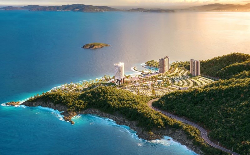 Overall perspective of the luxury real estate project La Tien Villa in Bac Nha Trang ward, Khanh Hoa province. Photo: Hong Linh