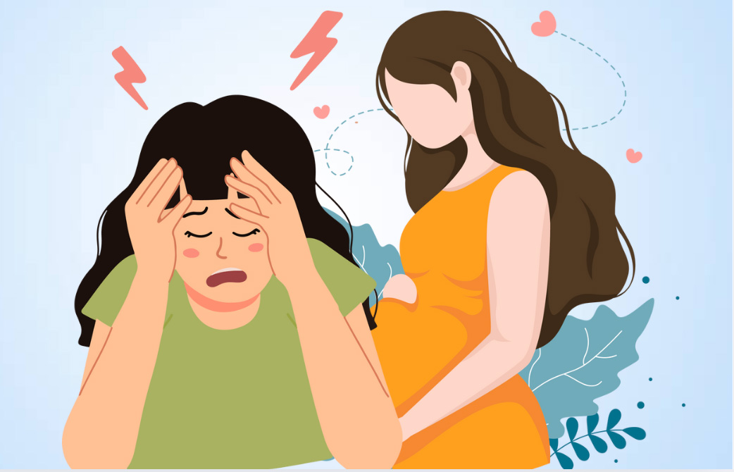 During pregnancy, estrogen and progesterone increase rapidly, affecting the blood vessel system, causing blood vessels to dilate or constrict, thereby leading to headaches. Graphics: Dinh Thien