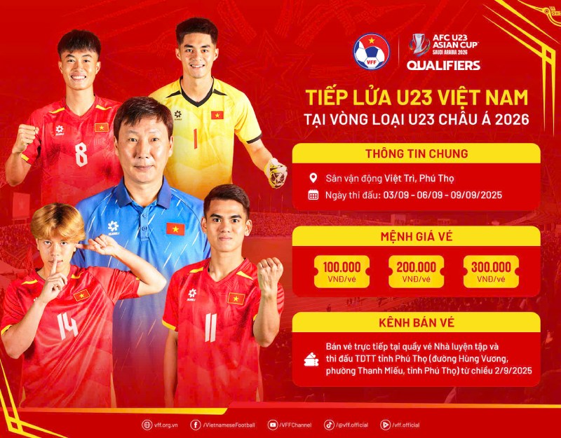 Ban to chuc tien hanh ban ve xem U23 Viet Nam thi dau vong loai U23 chau A 2026. Anh: VFF