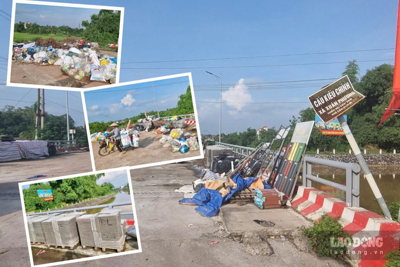 The billion-dollar bridge in Thai Nguyen has been abandoned for many years and has become a dumping ground. Photo: Dang Vu