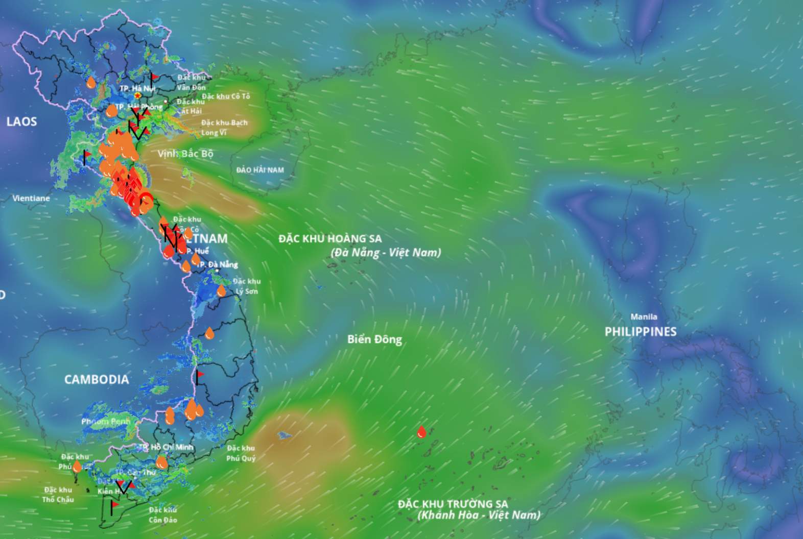 Updated at 5:00 p.m. on August 30 about the location of the tropical depression weakened by storm No. 6 Nongfa. Source: Vietnam Disaster Monitoring System